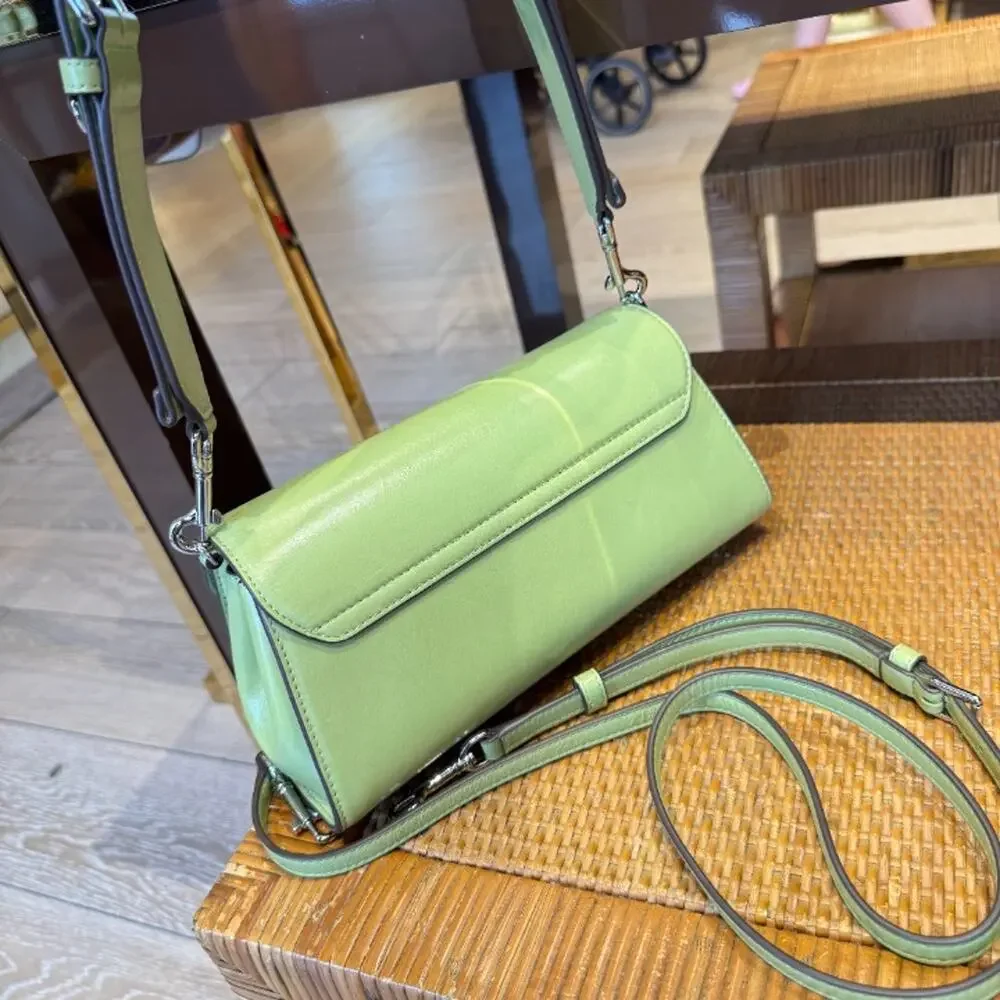 Tory Burch Rory Glazed Flap Shoulder Bag 177319 $625 Frond